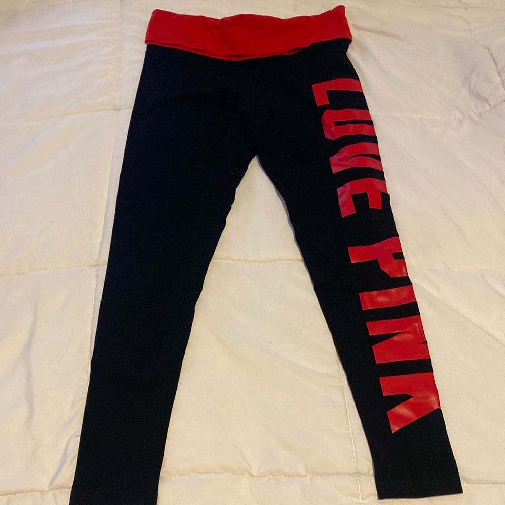 Size medium Pink, fold over pink leggings